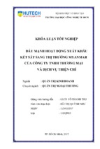 đẩy mạnh hoạt động xuất khẩu két sắt sang thị trường tiềm năng myanmar của công ty tnhh thương mại dịch vụ thiện chí