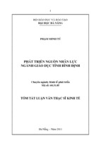 Luận văn phát triển nguồn nhân lực ngành giáo dục tỉnh bình định