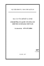 Báo cáo tổng kết đề tài cấp bộ ảnh hưởng của quốc tế cộng sản đối với cánh mạng việt nam