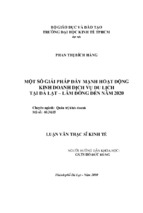 Một số giải pháp đẩy mạnh hoạt động kinh doanh dịch vụ du lịch tại đà lạt   lâm đồng