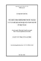 Luận văn thạc sỹ luật học tổ chức phi chính phủ nước ngoài và vấn đề bảo đảm quyền con người ở việt nam