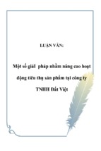 Một số giải pháp nhằm nâng cao hoạt động tiêu thụ sản phẩm tại công ty tnhh đất việt