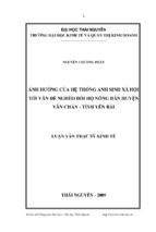 ảnh hưởng của hệ thống anh sinh xã hội tới vấn đề nghèo đói hộ nông dân huyện văn chấn   tỉnh yên bái