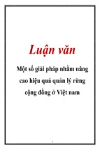 Một số giải pháp nhằm nâng cao hiệu quả quản lý rừng cộng đồng ở việt nam