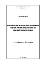 Luận văn thạc sỹ luật học quyền của lao động nữ làm việc tại các khu công nghiệp ở việt nam   phân tích từ thực tiễn một số khu công nghiệp trên địa bàn tp hà nội