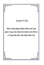 Một số giải pháp nhằm kiểm soát lạm phát trong việc thực thi chính sách tiền tệ ở cộng hũa dõn chủ nhân dân lào