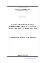 đánh giá hiệu quả của chế phẩm vi sinh sagi bio   1 trong xử lý chất lót chuồng nuôi gà tại tam dương, vĩnh phúc