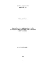 Luận văn thủy sản ảnh hưởng của nhiệt độ, oxy, ph lên cá thát lát còm và cá trê vàng giai đọan phôi và cá bột