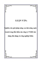 Nghiên cứu giải pháp nâng cao khả năng cạnh tranh trong đấu thầu của công ty tnhh xây dựng dân dụng và công nghiệp delta