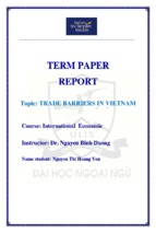 Term paper report trade barriers in viet nam