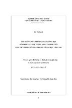 ảnh hưởng của phương pháp giảng dạy đến động lực học tiếng anh của sinh viên năm thứ nhất khối ngành kinh tế đại học văn lang