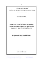 ảnh hƣởng tín dụng ƣu đãi ngân hàng chính sách xã hội đến giảm tỷ lệ nghèo tại huyện vị xuyên tỉnh hà giang