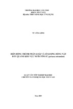 Biến động thành phần loài và số luợng động vật đáy quanh khu vực nuôi tôm sú (penaeus monodon