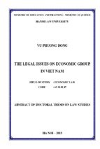 Abstract of doctoral thesis on law studies the legal issues on economic group in vietnam