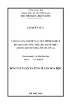 Quy trình nghi lễ để tạo cuộc sống mới cho người chết (trường hợp người thái phù yên, sơn la)