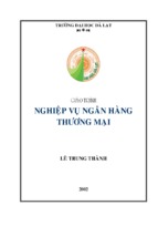 Giáo trình nghiệp vụ ngân hàng thương mạilê trung thành