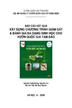 Báo cáo kết quả xây dựng chương trình giám sát & đánh giá đa dạng sinh học cho vườn quốc gia tam đảo