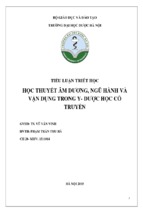 Bài tiểu luận triết học học thuyết âm dương, ngũ hành và vận dụng trong y, dược học cổ truyền