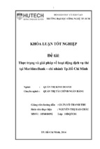 Thực trạng và giải pháp hoạt động dịch vụ thẻ tại maritumebank chi nhánh thành phố hồ chí minh