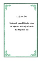 Nhân sinh quan phật giáo và sự thể hiện của nó ở một số tín đồ đạo phật hiện nay