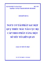 Nguy cơ tái phát sau đột quỵ thiếu máu não cục bộ cấp theo phân tầng một số yếu tố liên quan