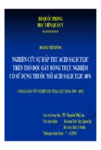 Nghiên cứu sự hấp thu acid salicylic trên thỏ được gây bỏng thực nghiệm có sử dụng thuốc mỡ acid salicylic 40   hoàng việt dũng