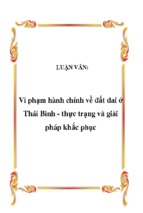 Tiểu luận đề tài vi phạm hành chính về đất đai ở thái bình   thực trạng và giải pháp khắc phục