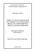 Nghiên cứu ứng dụng phương pháp von ampe hòa tan anot để đánh giá hiệu quả xử lý một số hợp chất nitro và 2,4 d bằng oxi hoạt hóa