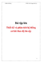 Bài tập lớn thiết kế và phân tích hệ thống cơ khí theo độ tin cậy