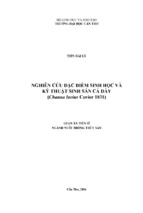 Nghiên cứu đặc điểm sinh học và kỹ thuật sinh sản cá dày (channa lucius cuvier 1831)