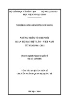 Những nhân tố chi phối quan hệ đặc biệt lào việt nam từ năm 1986 2011