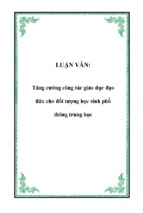 Tăng cường công tác giáo dục đạo đức cho đối tượng học sinh phổ thông trung họ