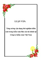 Tăng cường vận dụng thử nghiệm kiểm soát trong kiểm toán báo cáo tài chính tại công ty kiểm toán việt nam