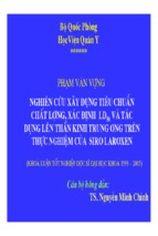 Nghiên cứu xây dựng tiêu chuẩn chất lượng, xác định ld50 và tác dụng lên thần kinh trung ương trên thực nghiệm của siro laroxen   hv quân y