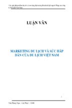 Luận văn các giải pháp nhằm duy trì và mở rộng thị trường khách du lịch