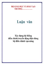 Xây dựng hệ thống điều chỉnh truyền động điện dùng bộ điều chỉnh vạn năng