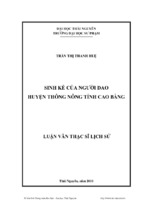 Sinh kế của người dao huyện thông nông tỉnh cao bằng