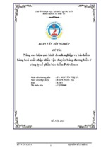 Nâng  cao hiệu quả kinh doanh nghiệp vụ bảo hiểm hàng hoá xuất nhập khẩu vận chuyển bằng đường biển ở công ty cổ phần bảo  hiểm petrolimex