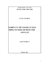 Luận văn thạc sỹ nghiên cứu việc đảm bảo an toàn thông tin trong hệ thống tính toán lưới