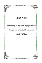 ảnh hưởng tư duy kinh nghiệm đối với đội ngũ cán bộ chủ chốt cấp cơ sở ở tỉnh cà mau