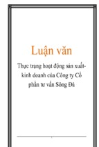 Thực trạng hoạt động sản xuấtkinh doanh của công ty cổ phần tư vấn sông đà