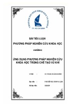 Tiểu luận ứng dụng phương pháp nghiên cứu khoa học trong chế tạo vũ khí