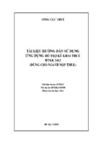 Tài liệu hướng dẫn sử dụng ứng dụng hỗ trợ kê khai thuế htkk 3.0.2 (dùng cho người nộp thuế)