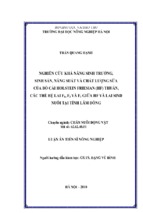 Luận án tiến sĩ nông nghiệp nghiên cứu khả năng sinh trưởng, sinh sản, năng suất và chất lượng sữa của bò cái holstein friesian (hf) thuần, các thế hệ lai f1, f2 và f3 giữa hf và lai sind nuôi tại tỉnh lâm đồng