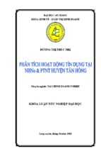 Phân tích hoạt động tín dụng tại nhno & ptnt huyện tân hồng