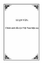 Chính sách tiền tệ ở việt nam hiện nay