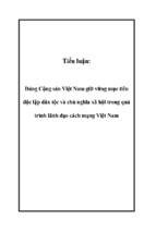 đảng cộng sản việt nam giữ vững mục tiêu độc lập dân tộc và chủ nghĩa xã hội trong quá trình lãnh đạo cách mạng việt nam