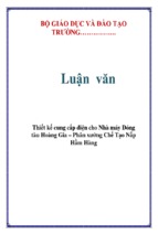 Thiết kế cung cấp điện cho nhà máy đóng tàu hoàng gia – phân xưởng chế tạo nắp hầm hàng