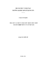 Luận án tiến sĩ phát huy vai trò của nhà nước trong phát triển doanh nghiệp nhỏ và vừa ở việt nam