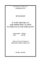 Luận văn thạc sĩ khoa học xã hội và nhân văn  tư tưởng triết học của karl popper trong tác phẩm sự nghèo nàn của chủ nghĩa lịch sử